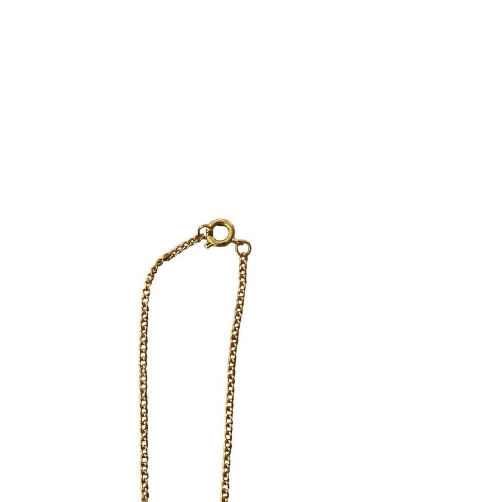 Goldtone Necklace Floral 1" Heart Pendant on 19" Chain Red White - Picture 9 of 13